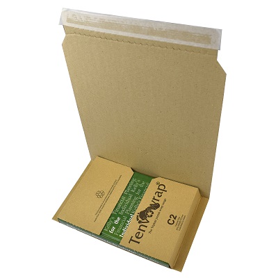 10 x C2 Book Wrap Boxes Tenvowrap Postal Mailers 251x163x70mm